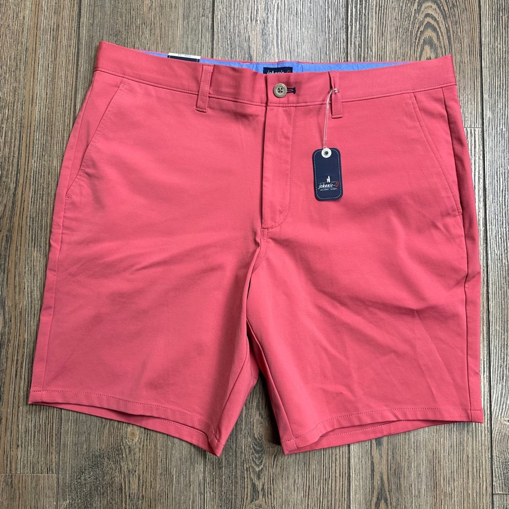 Johnnie-O Jupiters Performance Shorts Malibu Red Mens 34 JMSH2280 NWT *READ*